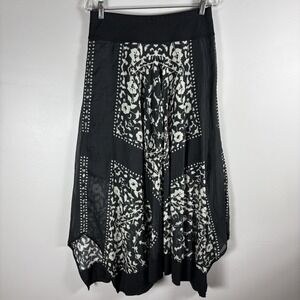 Beate Heymann Street Couture Women's 6 Black White Elastic Waist A Line Skirt